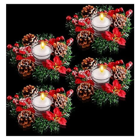 Hoolerry Poinsettia Candle Rings
