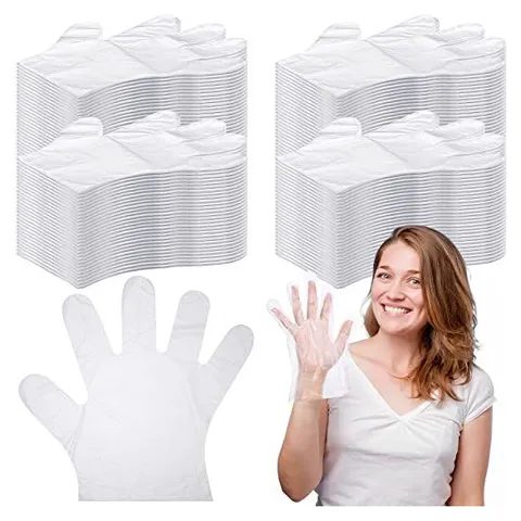 Hoolerry Disposable Clear Plastic Gloves