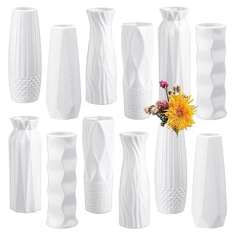 Hoolerry White Flower Vases for Centerpieces – Classic