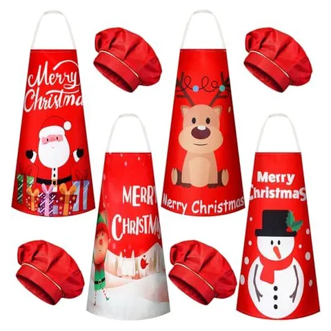 Hoolerry Kids Christmas Apron & Chef Hat Set – Vivid
