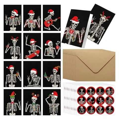 Hoolerry Skeleton Gothic Christmas Cards