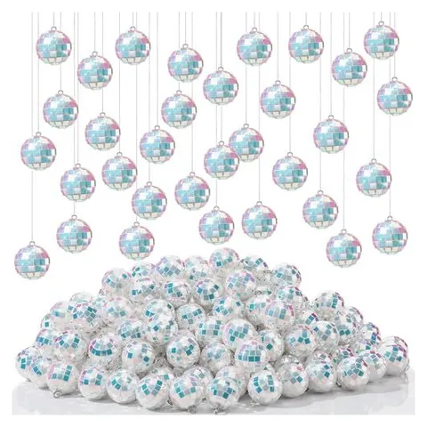 Hoolerry Mini Mirror Disco Ball Ornaments – Laser Color