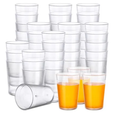 Hoolerry Clear Plastic Drinking Glasses, 5 oz – Transparent