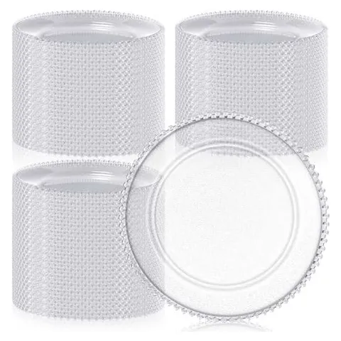 Hoolerry Clear Charger Plates, 13 in – Clear · Beads