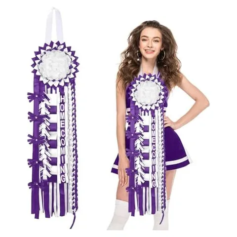 Hoolerry Homecoming Mum Braids – Purple and White